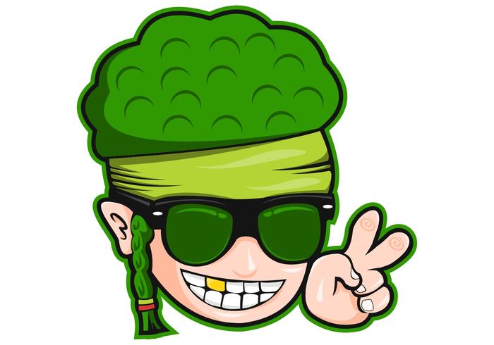 ilustração em vetor cabeça homem brócolis