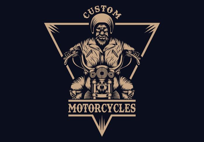 ilustração em vetor distintivo motociclista homem