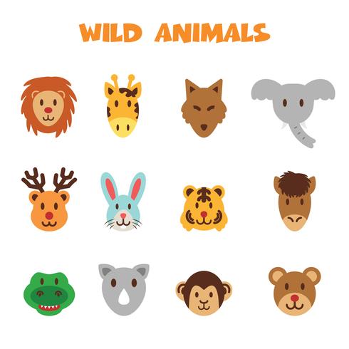 ícones de animais selvagens vetor
