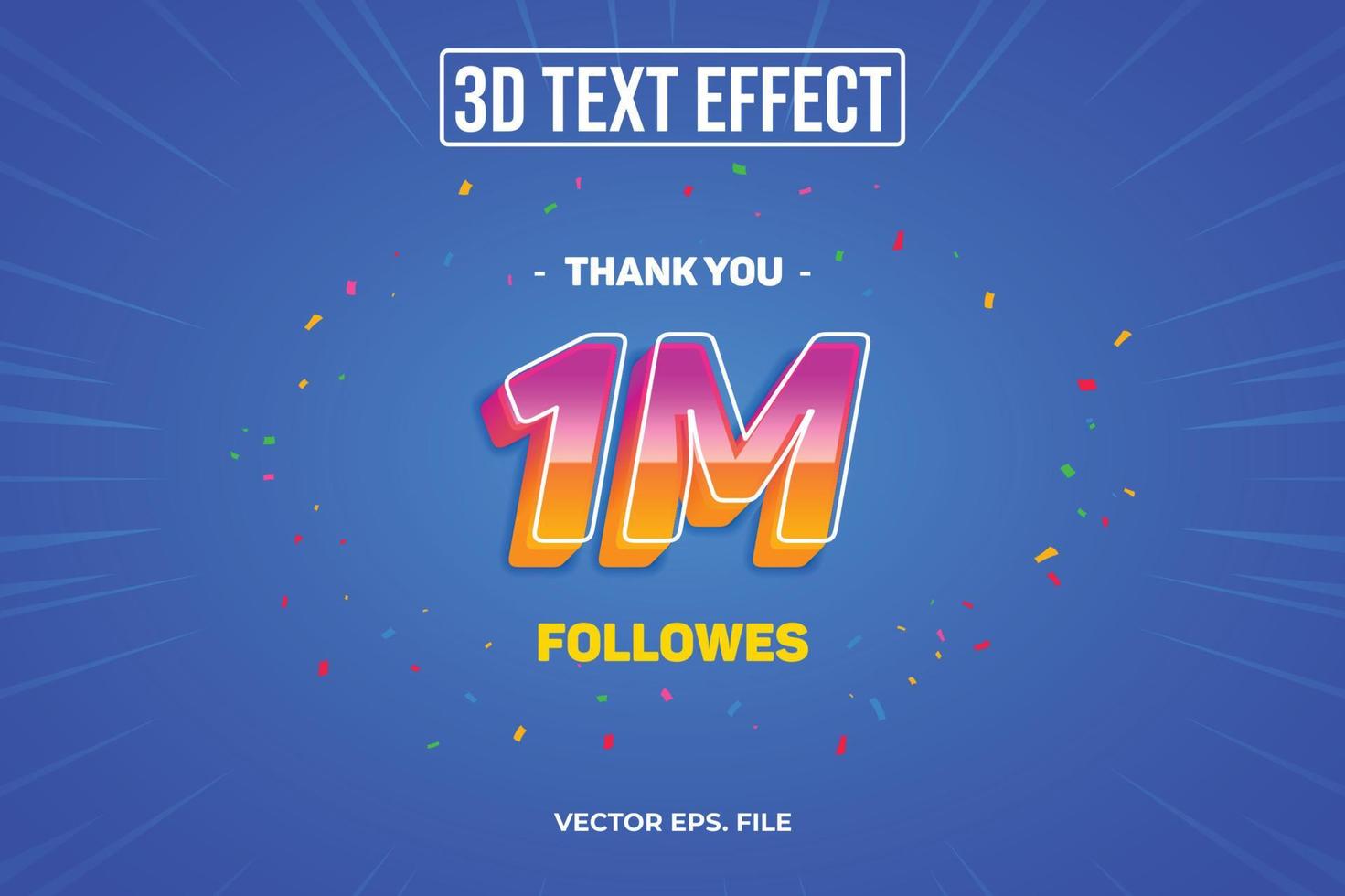 1m de efeitos de texto 3d editáveis especiais vetor