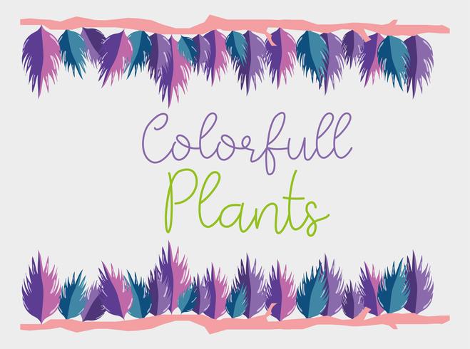 Projeto de plantas coloridas vetor