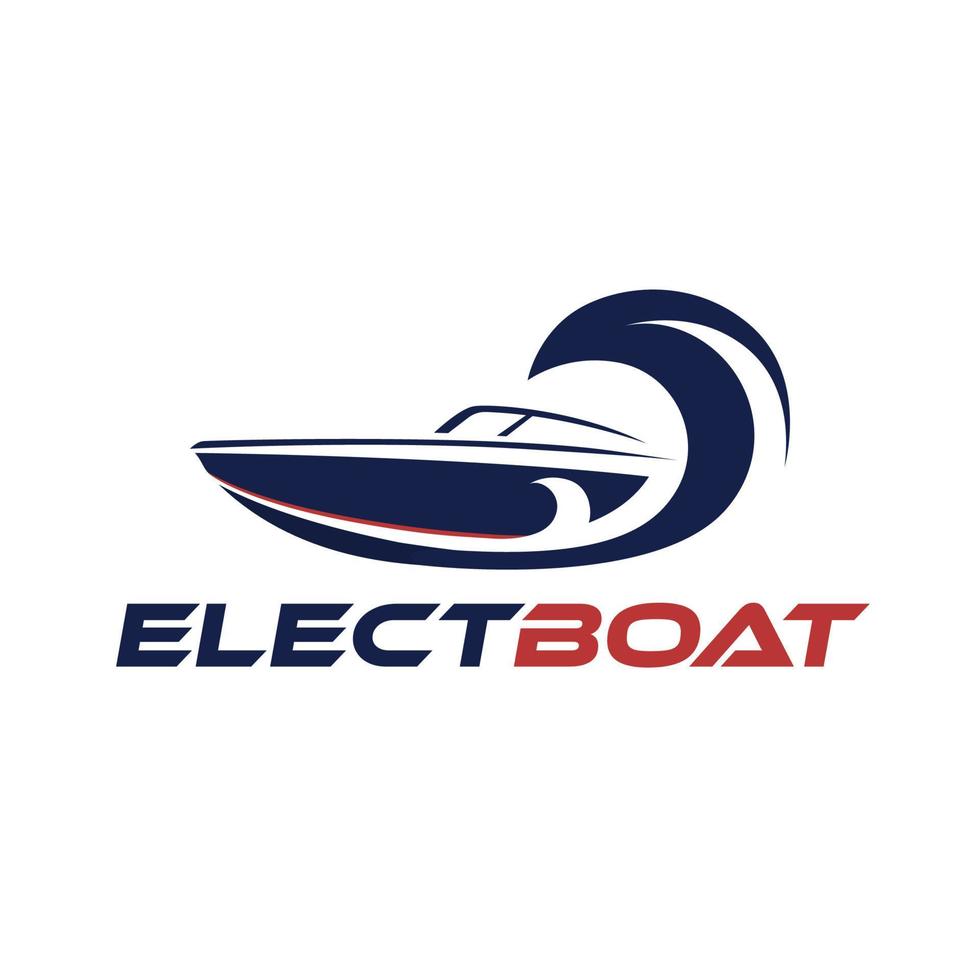 vetor de design de logotipo de eletricidade de barco