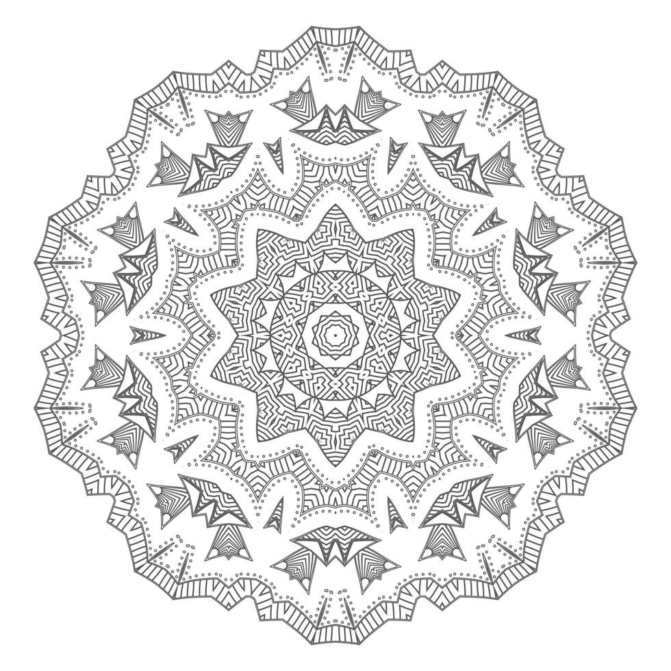 vetor de mandala de arte de linha linda para design