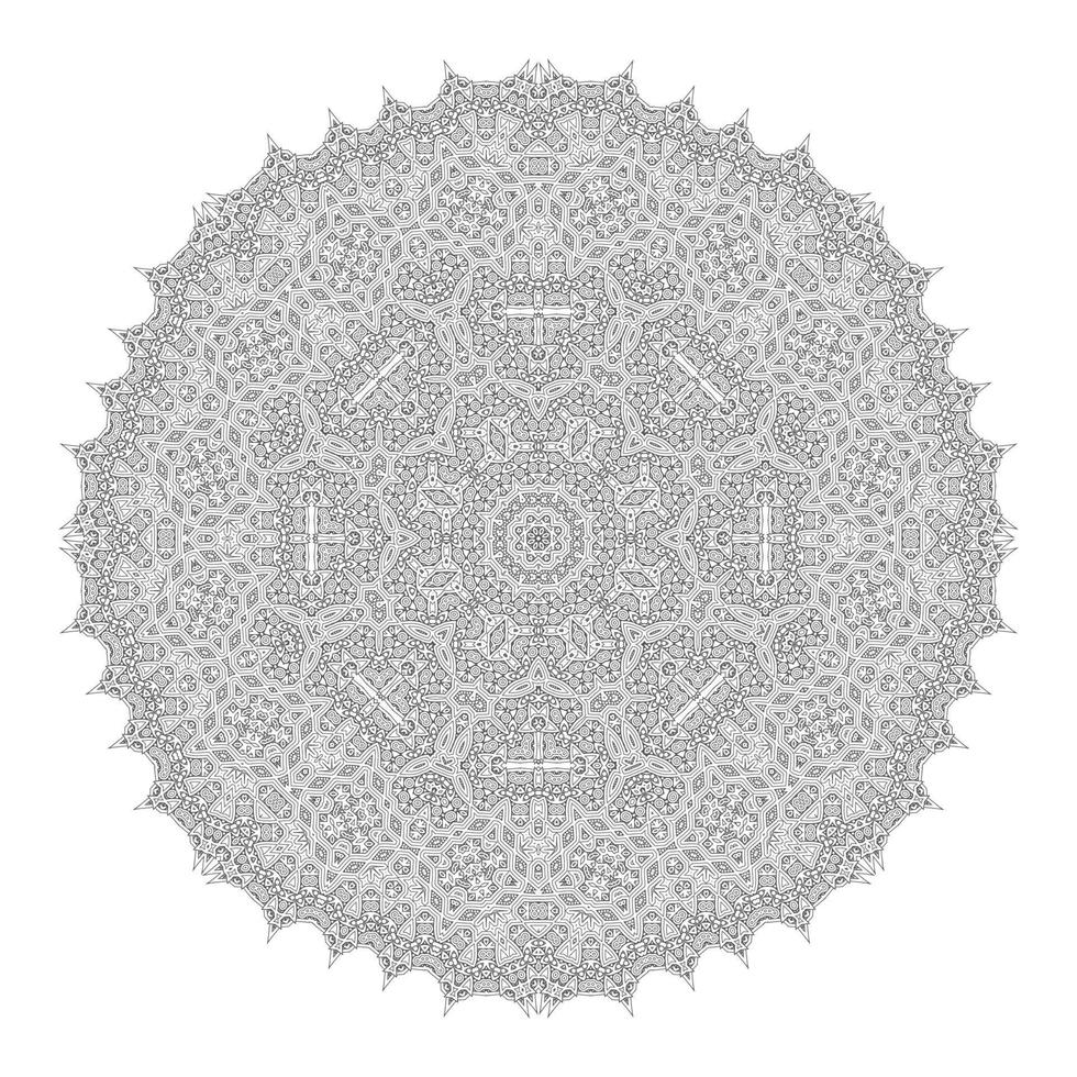 vetor de mandala de arte de linha para design