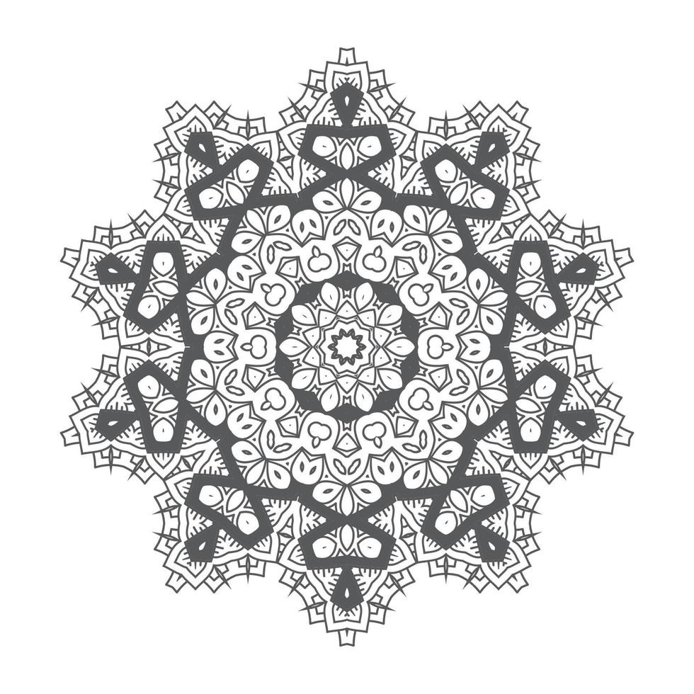 vetor de mandala de arte de linha linda para design