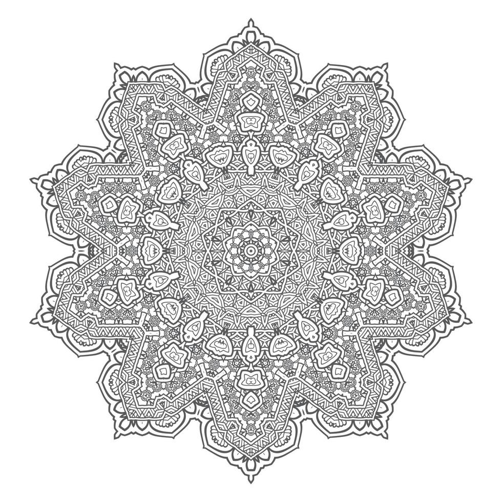 vetor de mandala de arte de linha elegante para design