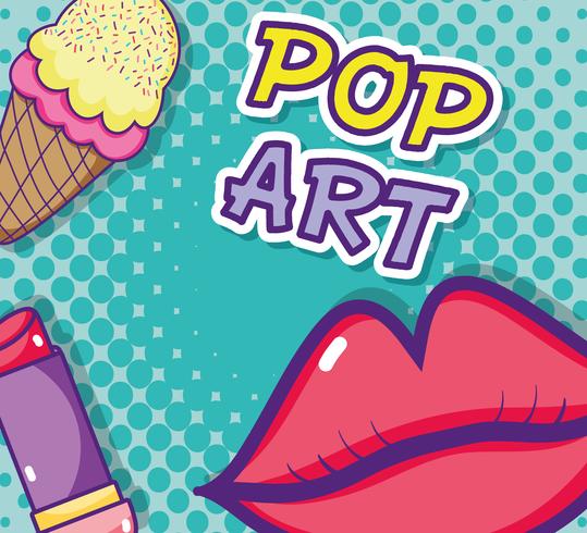 Beijar o desenho de pop art vetor