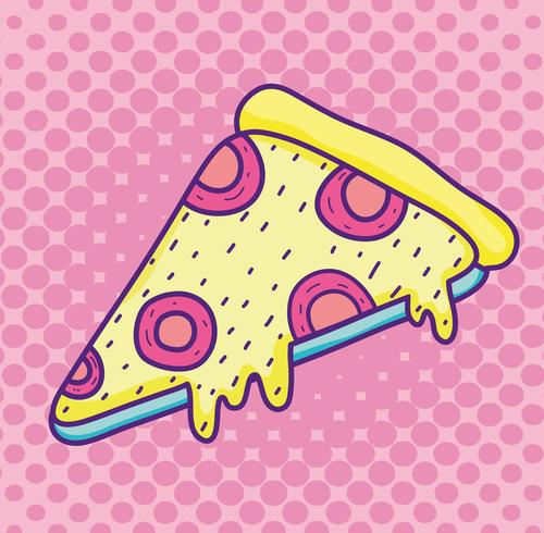 Desenhos animados de pizza pop art vetor