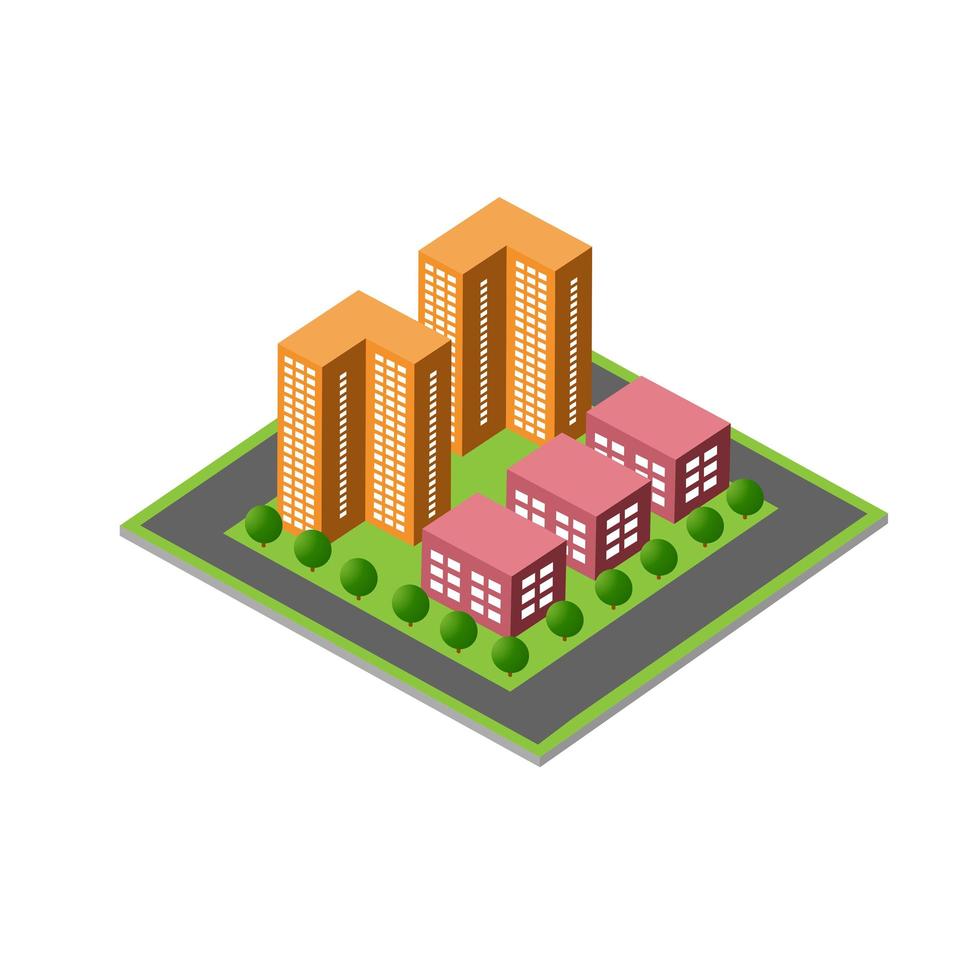 bloco de módulo 3D isométrico vetor