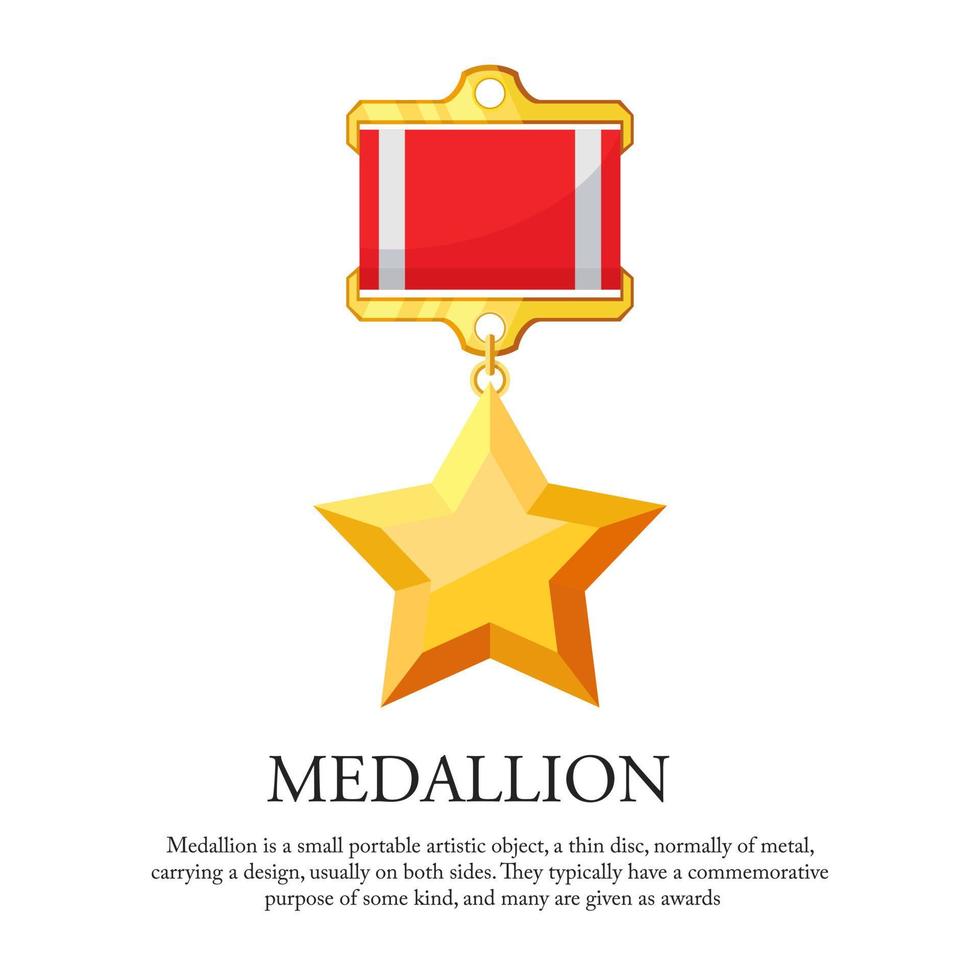 ilustração em vetor de uma medalha de prêmio estrela. adequado para visualizações de medalhas de ouro, vencedores de prêmios, melhor apreciação e respeito. ícone de medalha de serviço de prêmio.