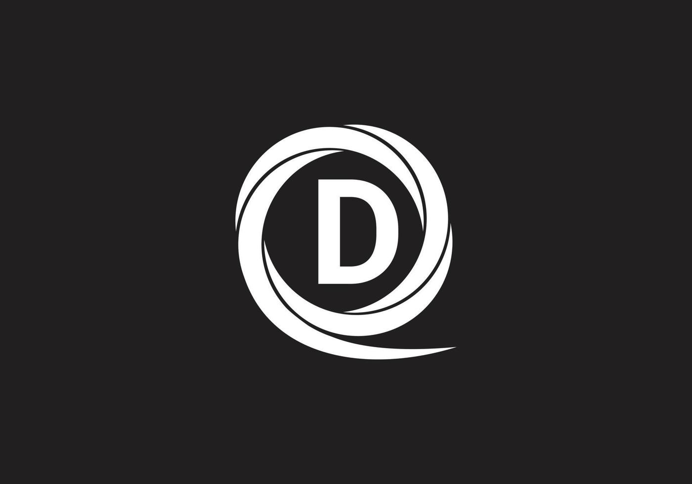 este é um design de logotipo arredondado da letra d. vetor