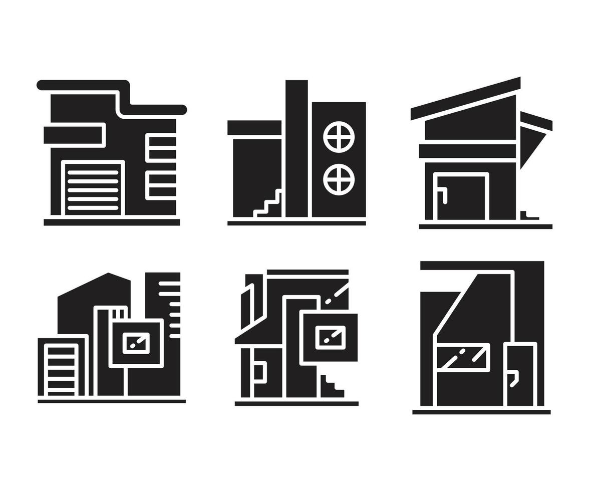 conjunto de ícones de casa moderna vetor