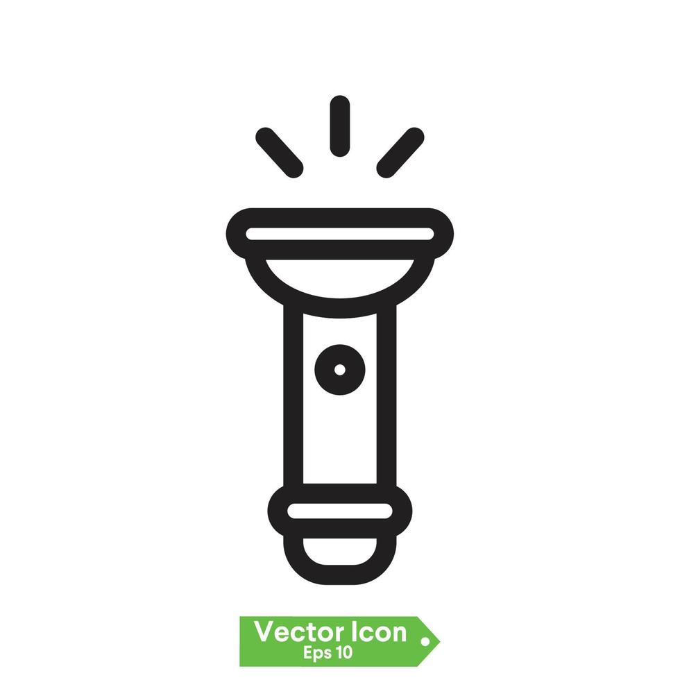 ícone simples de uma lanterna isolada no fundo branco vetor