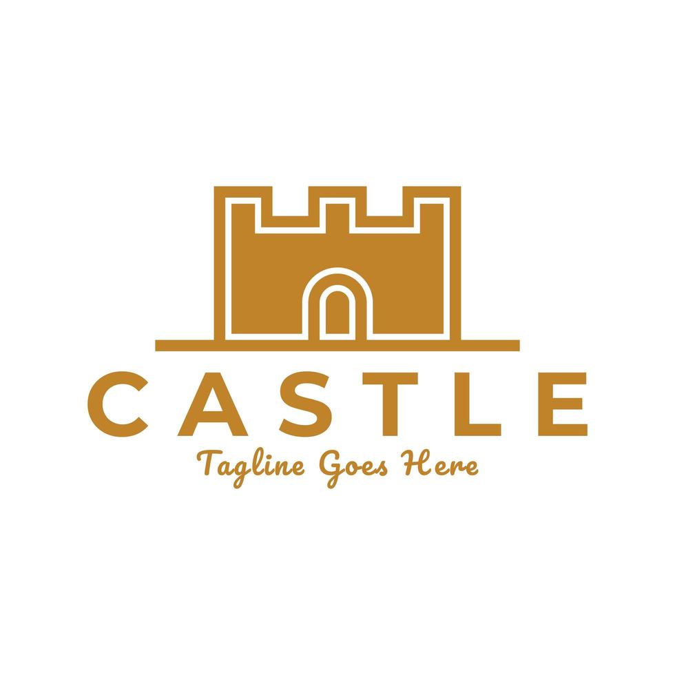 design de logotipo de castelo simples vetor