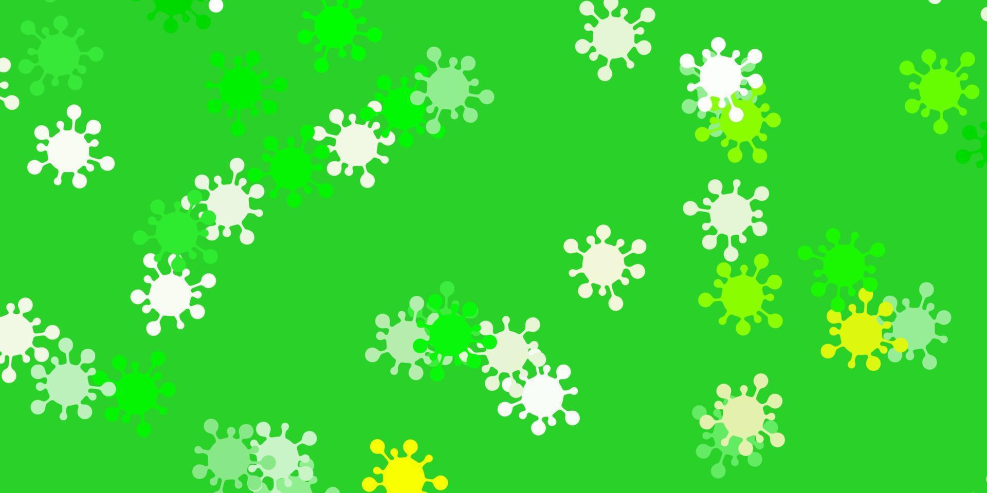modelo de vetor verde e amarelo claro com sinais de gripe.