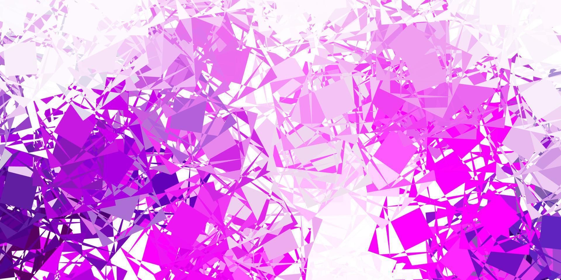 textura de vetor rosa claro com triângulos aleatórios.