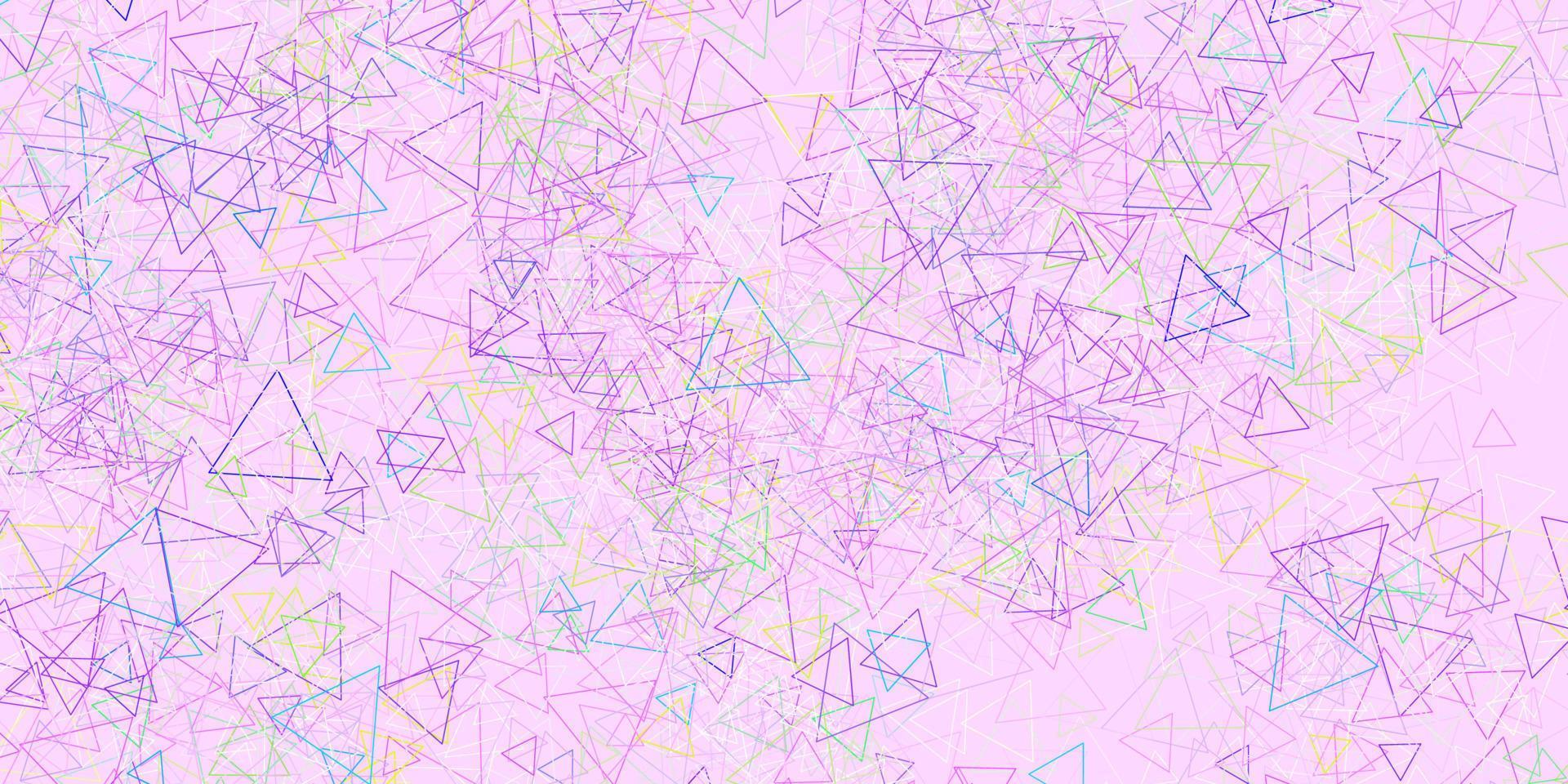 modelo de vetor rosa claro, verde com formas de triângulo.