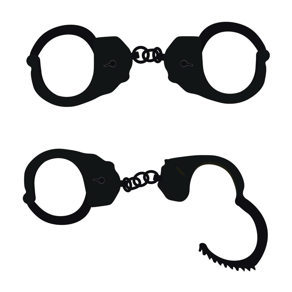 algemas vector a ilustração das ações. pulseiras para o criminoso. liberdade. Isolado em um fundo branco.