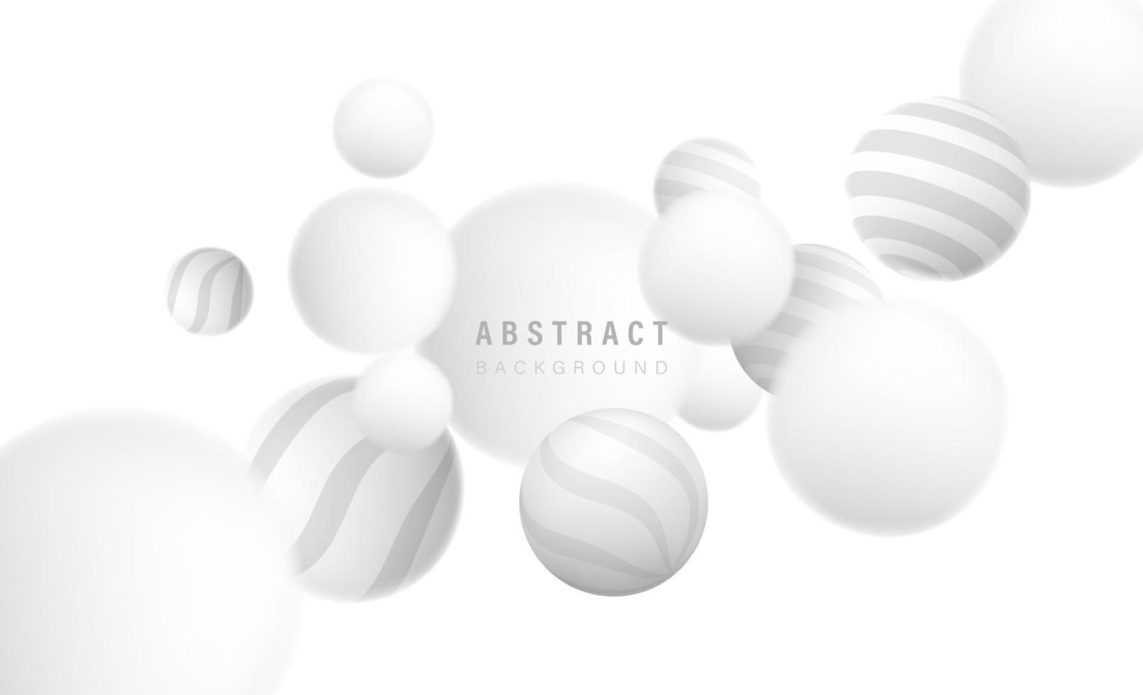 abstrato branco cinza com elementos de padrão de bola de círculo 3d. conceito de design de arte para banner de negócios, pôster, capa ou planos de fundo. ilustração vetorial vetor