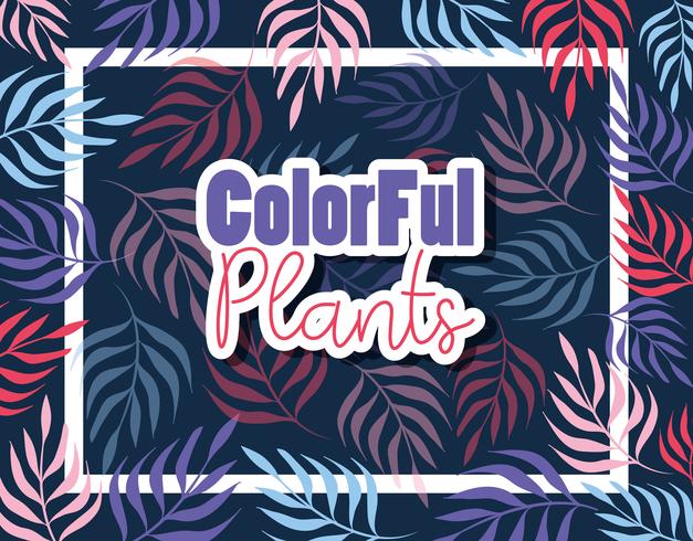 Projeto de plantas coloridas vetor