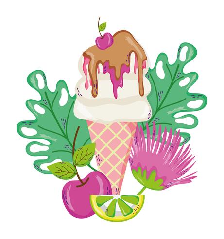 Desenhos animados deliciosos do gelado do verão vetor