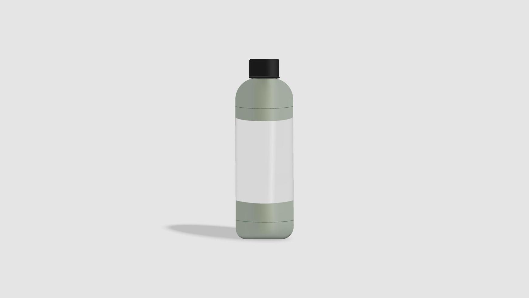 Ilustração 3D de garrafa com esquema de cores preto, verde, branco e cinza. perfeito para qualquer projeto de ilustração vetor