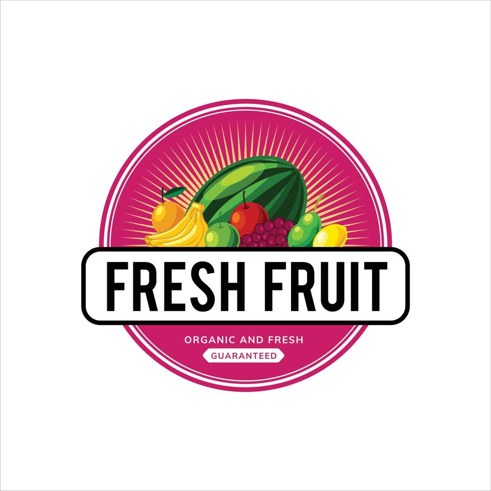 design de logotipo de frutas e vegetais vetor