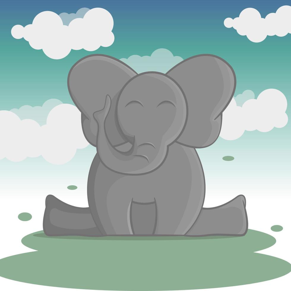 ilustração vetor de personagem de elefante bom para produto infantil