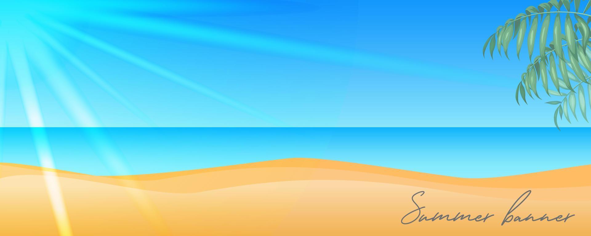 banner abstrato de verão com fundo de folhas de palmeira vetor