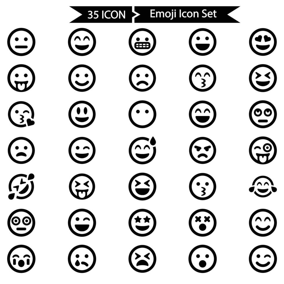conjunto de ícones de emoji vetor