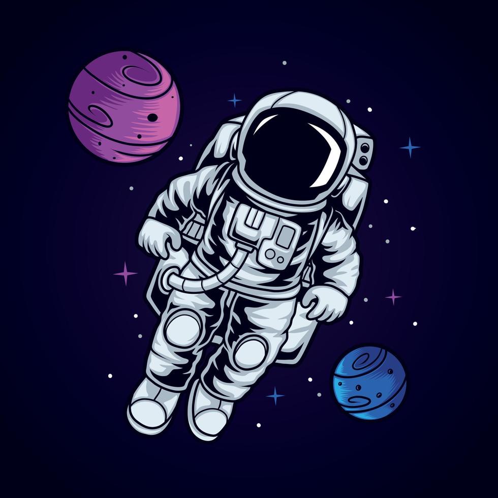 astronauta flutuando no espaço vetor