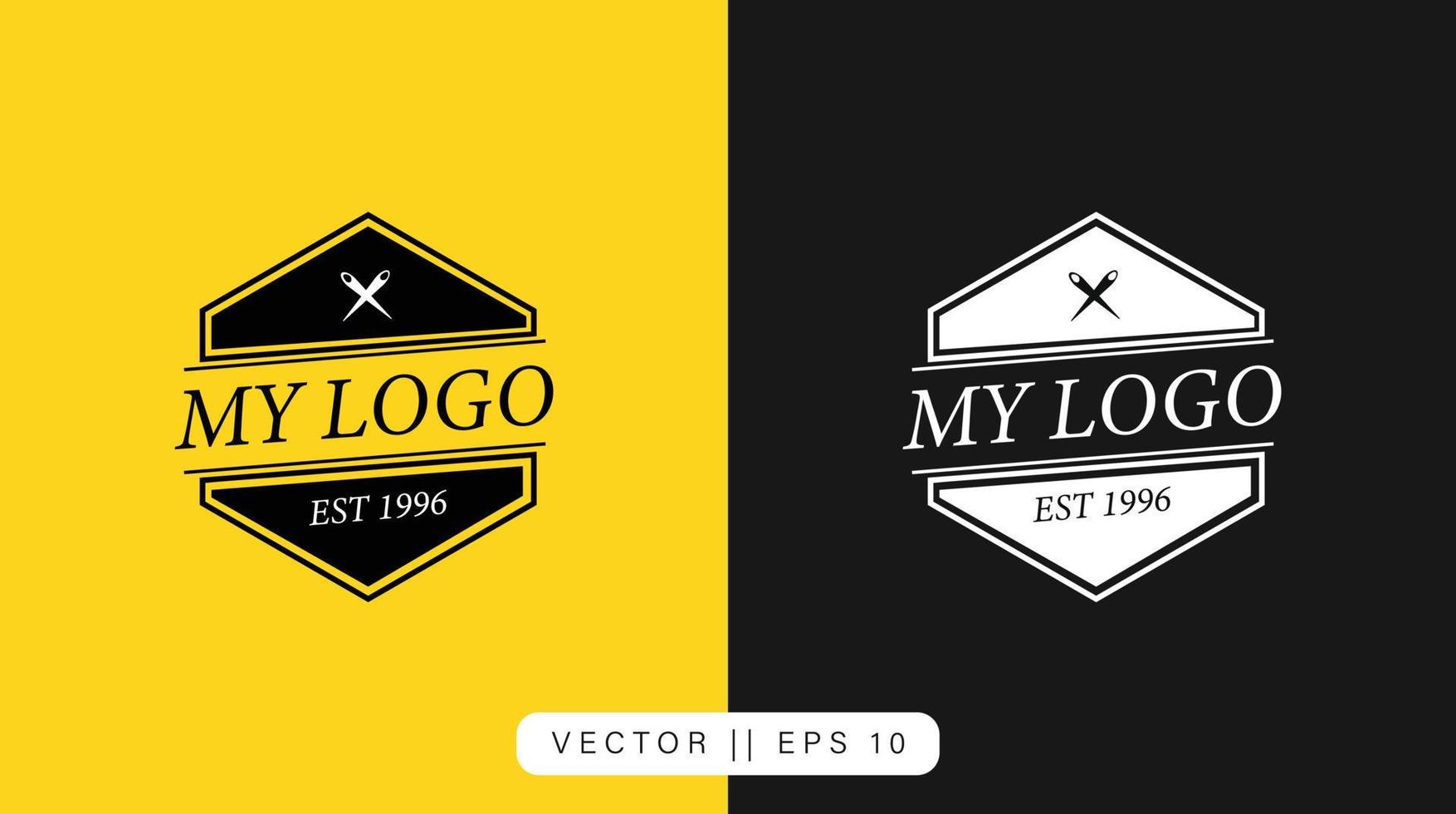 logotipo vintage de forma de polígono simples em estilo moderno vetor