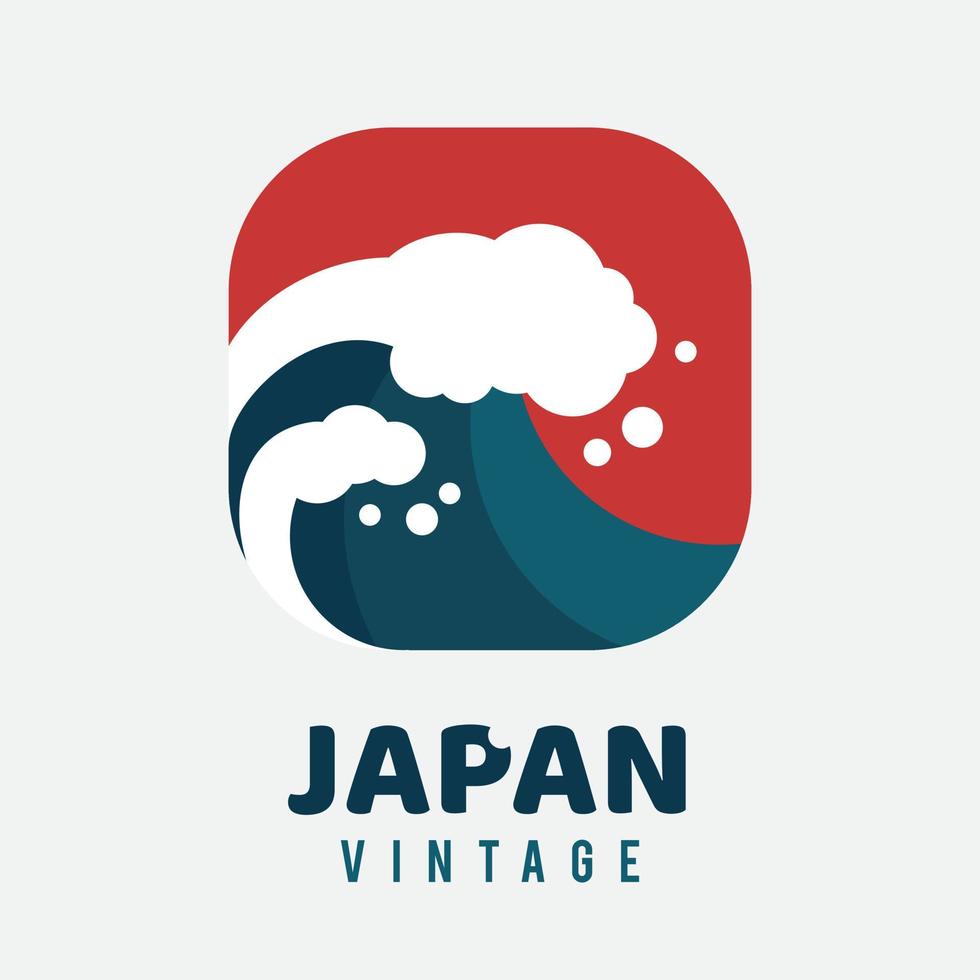 design de conceito de japão de logotipo de onda vetor
