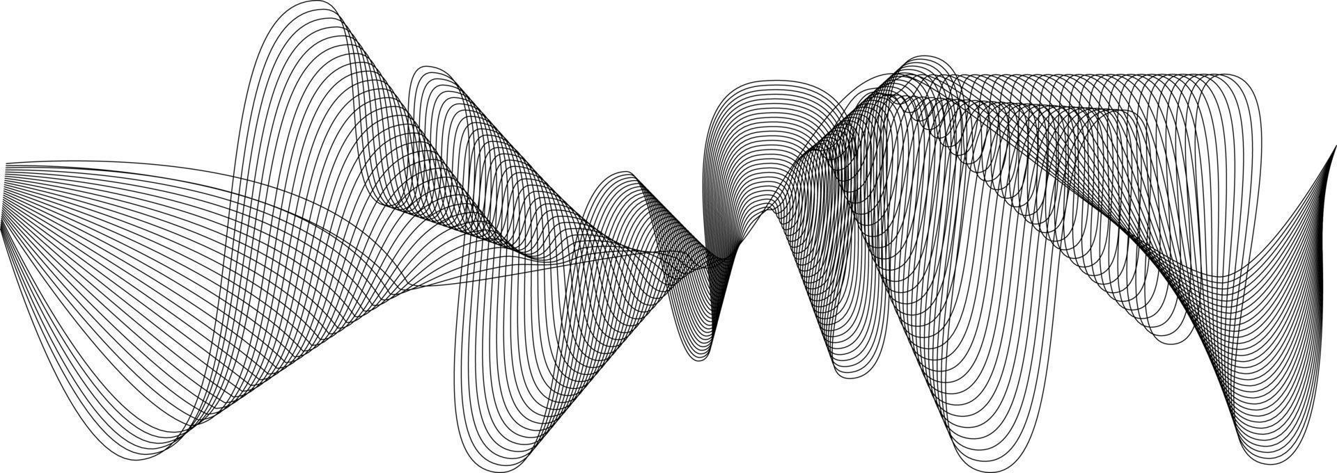 elemento de onda abstrata para design. equalizador de trilha de frequência digital. fundo de arte de linha estilizada. ilustração vetorial. wave com linhas criadas usando a ferramenta de mesclagem. linha ondulada curvada, faixa lisa. vetor