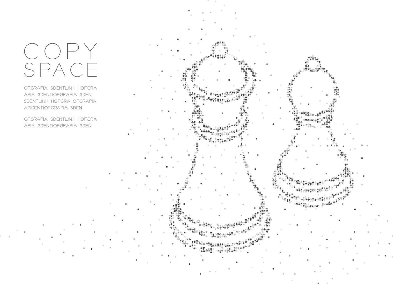 círculo geométrico abstrato ponto molécula partícula padrão xadrez rei e  forma de peão, vr tecnologia jogo estratégia conceito design ilustração de  cor preta isolada no fundo branco com espaço de cópia 6522487