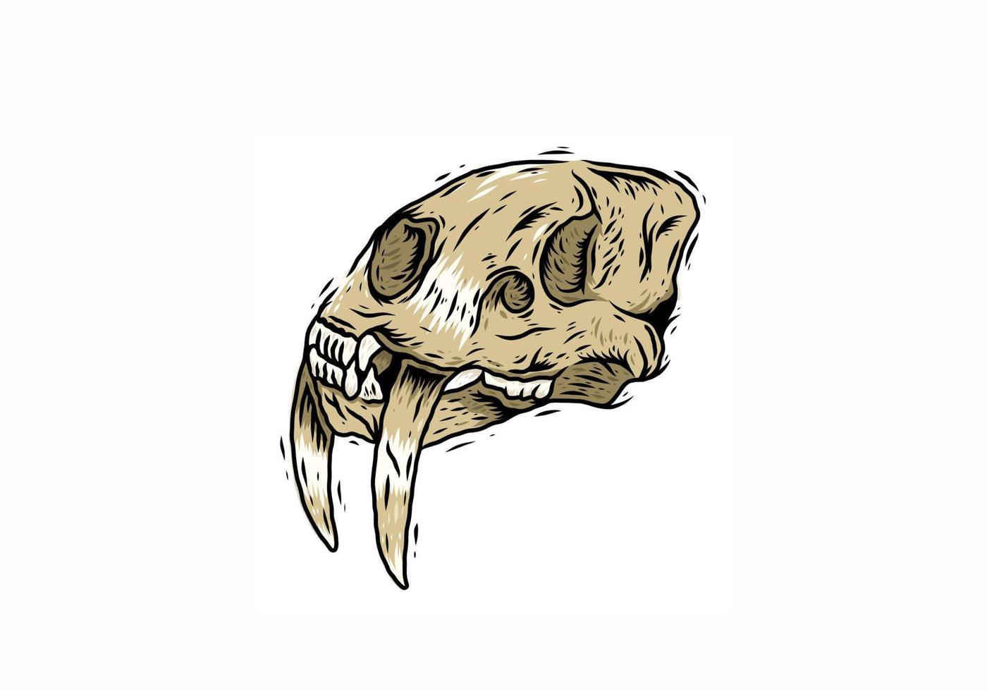 ilustração de arte de linha de esqueleto de leões marinhos marrons vetor
