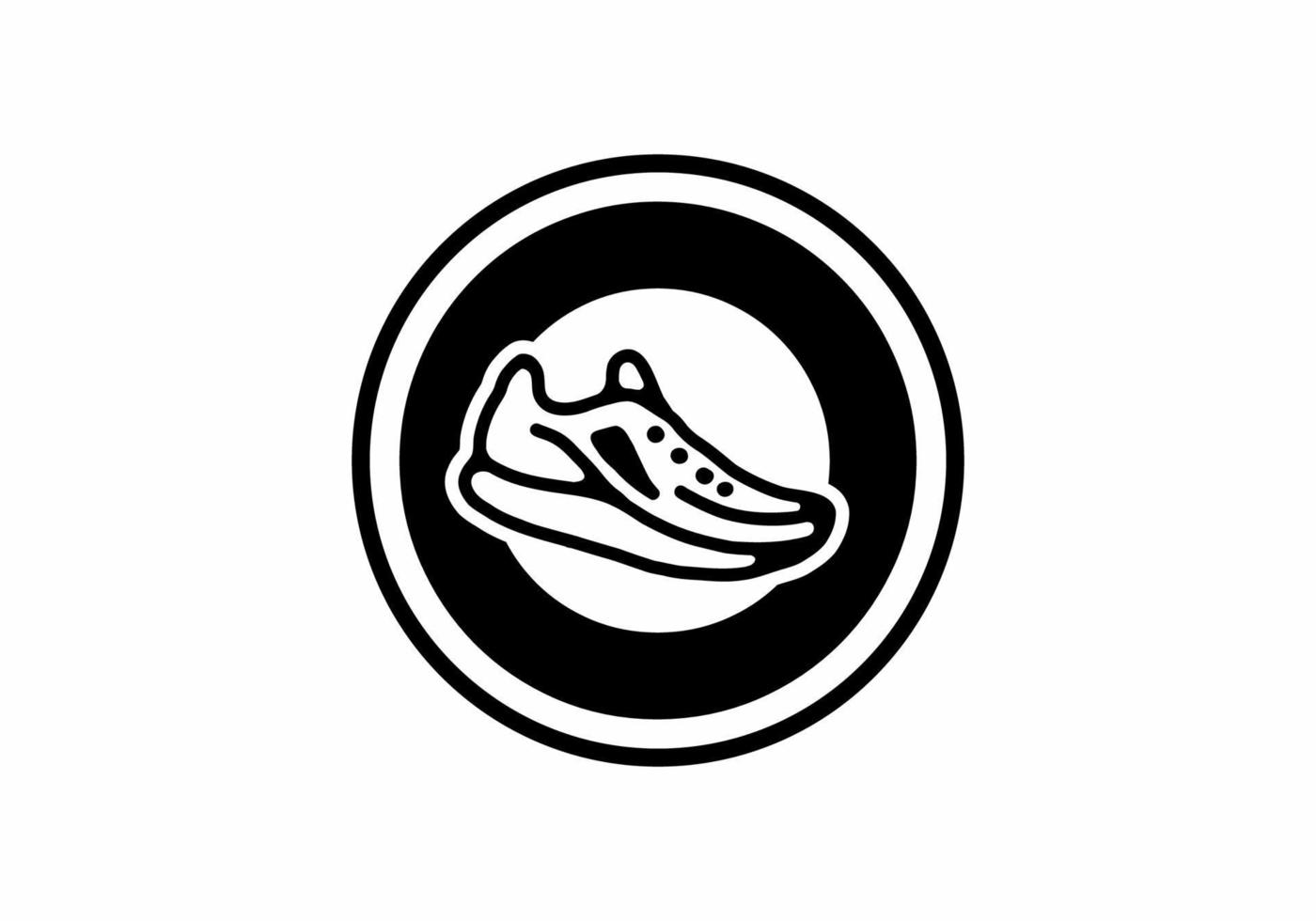 letra inicial preta com sapatos em círculo vetor