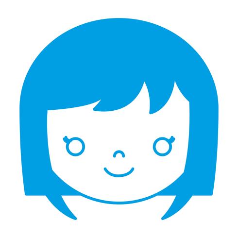 ícone de rosto de mulher dos desenhos animados vetor