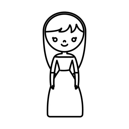 ícone de mulher dos desenhos animados vetor