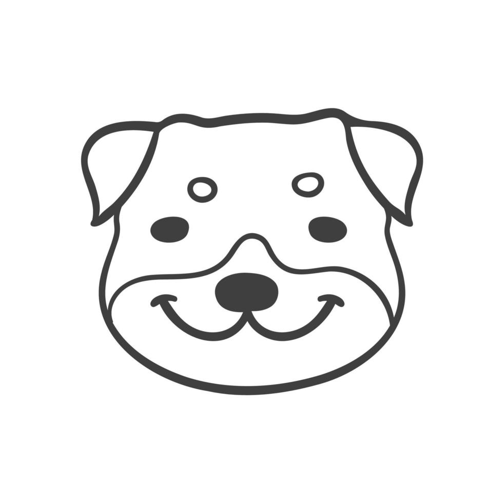linhas dos rostos de várias raças de cães decoram livro de colorir para crianças vetor