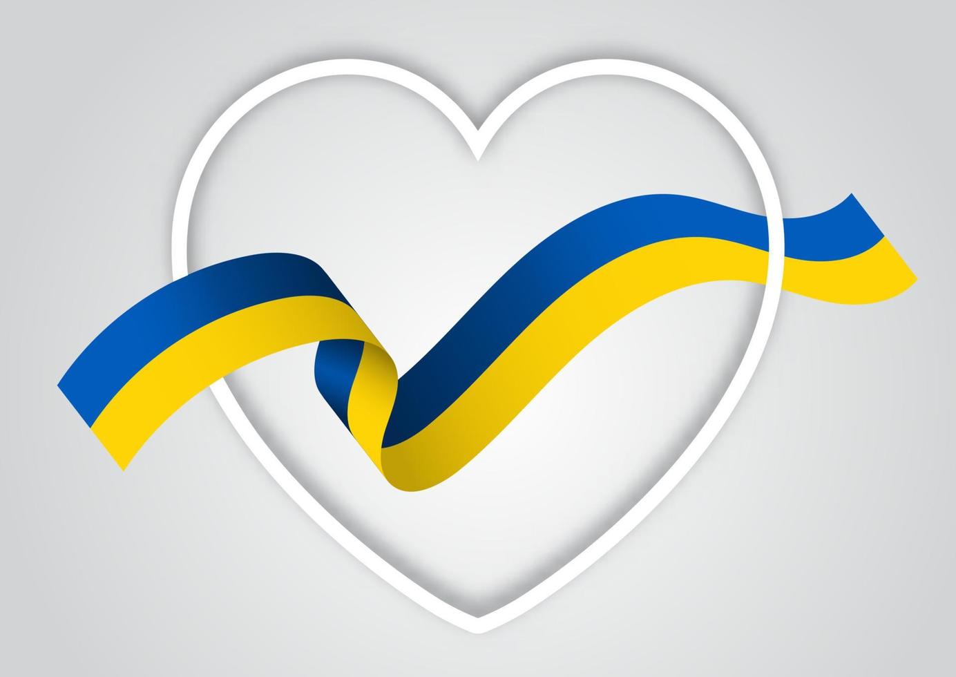 coração com bandeira de fita da ucrânia vetor