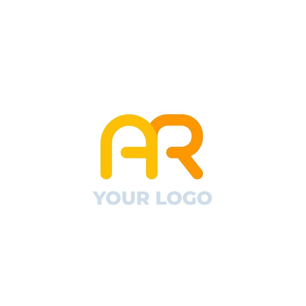 ar letras iniciais logotipo vetor