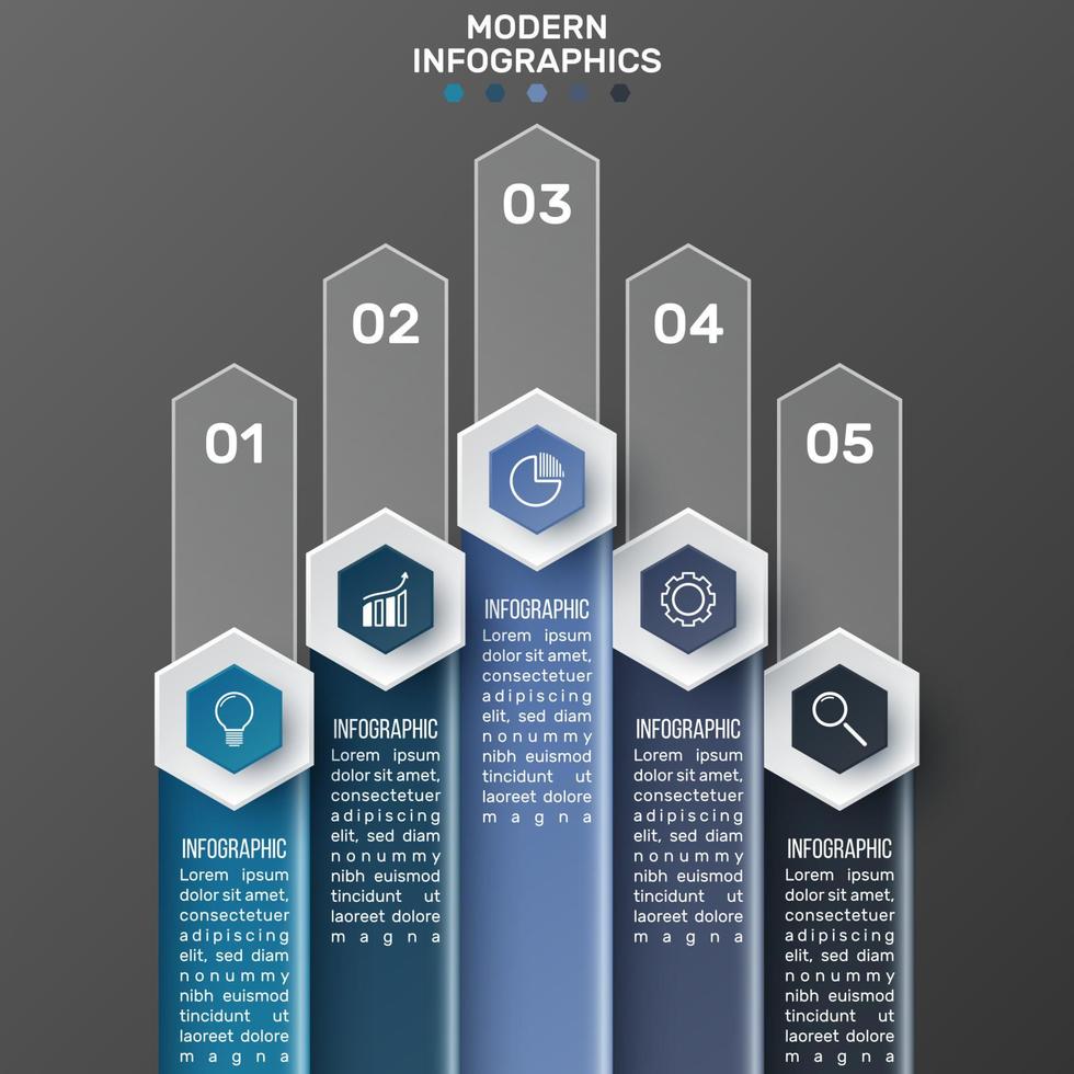 vetor modelo de infográfico 3d para apresentação. visualização de dados de negócios. elementos abstratos. conceito criativo para infográfico.