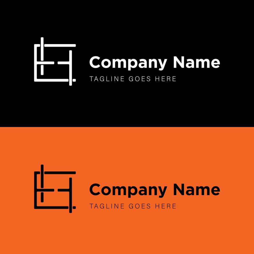 carta eh design de logotipo. bom para identidade corporativa ou de marca vetor