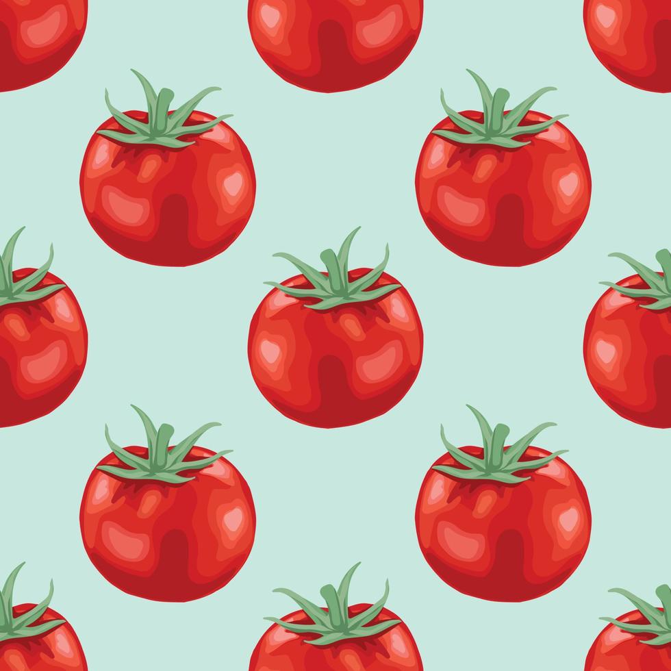 padrão de design perfeito de tomate fofo ou papel de parede vetor