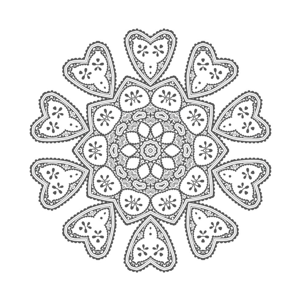 vetor de mandala de arte de linha elegante para design