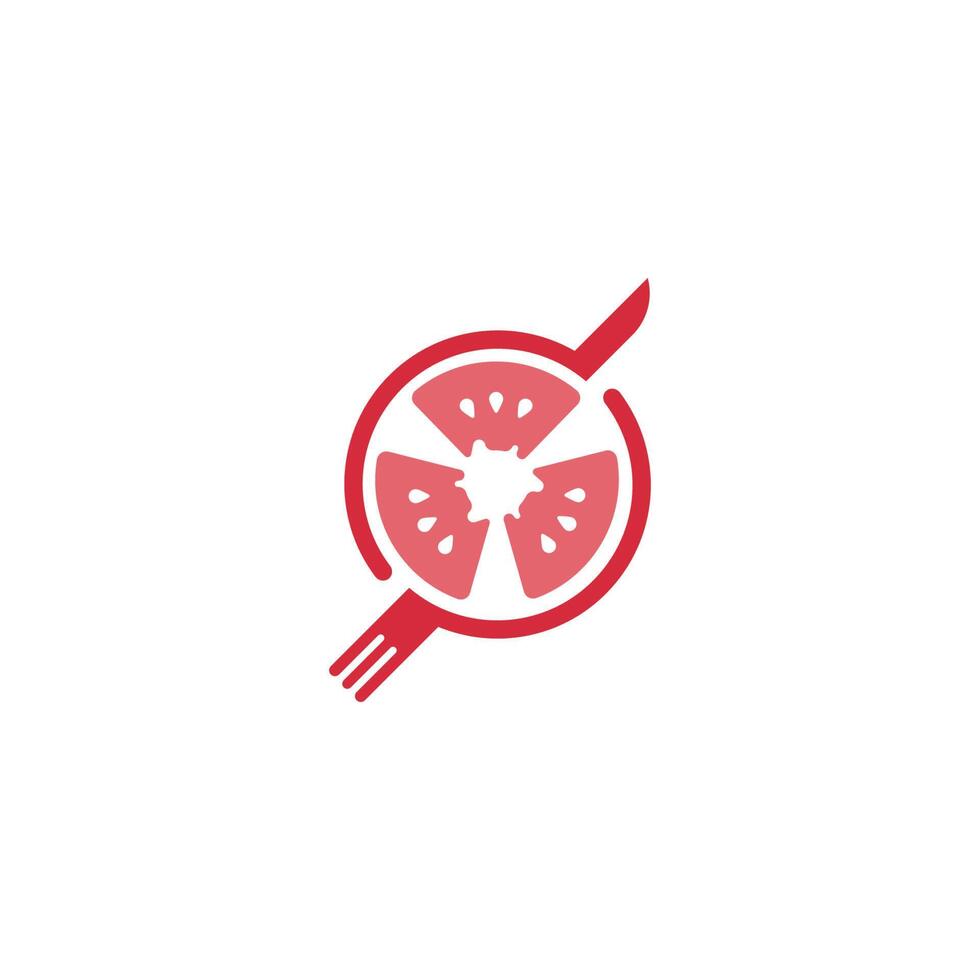 ilustração vetorial de design de logotipo de ícone de tomate vetor