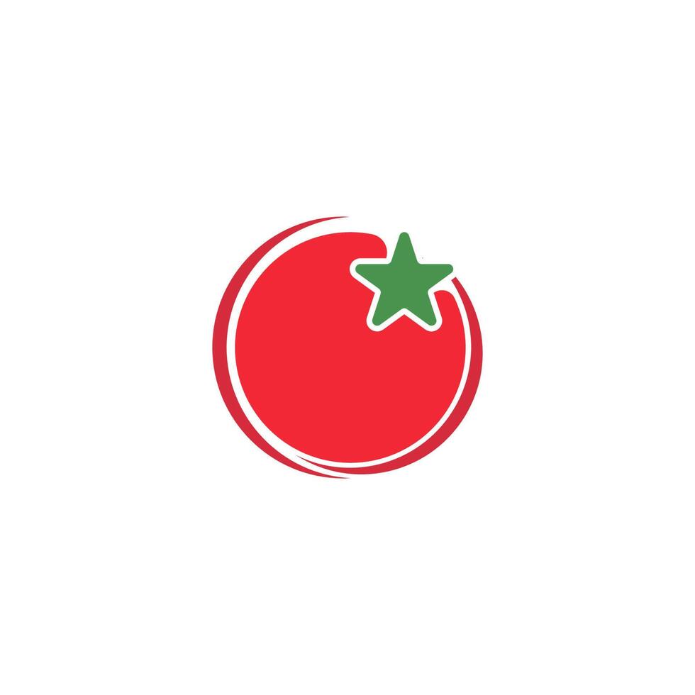 ilustração vetorial de design de logotipo de ícone de tomate vetor