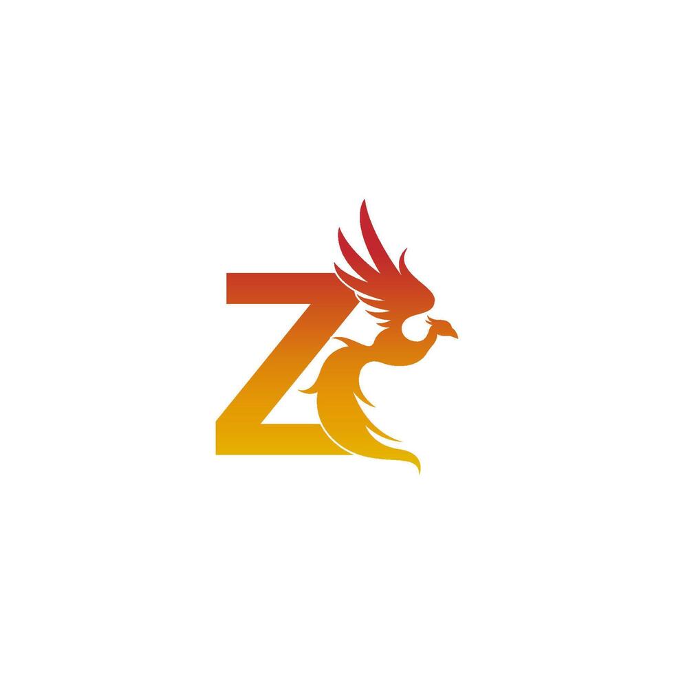 ícone da letra z com modelo de design de logotipo de fênix vetor