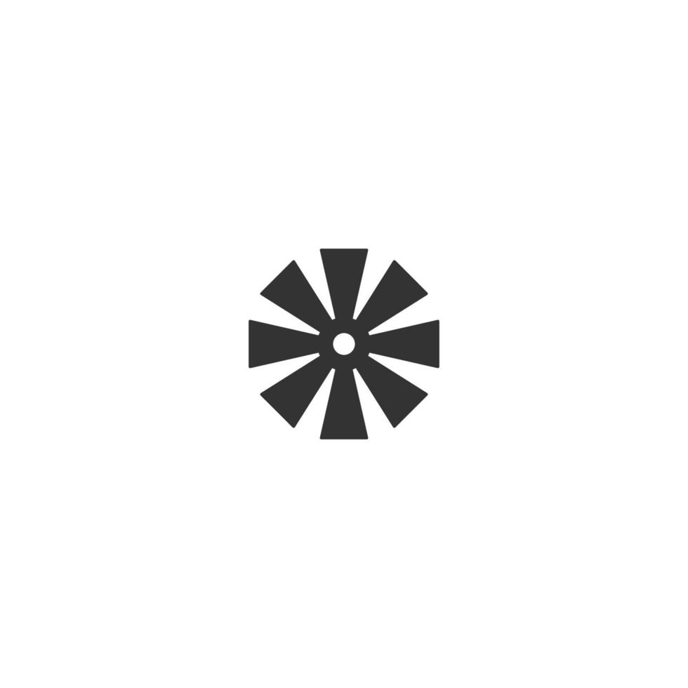 modelo de design plano de logotipo de ícone de fã vetor
